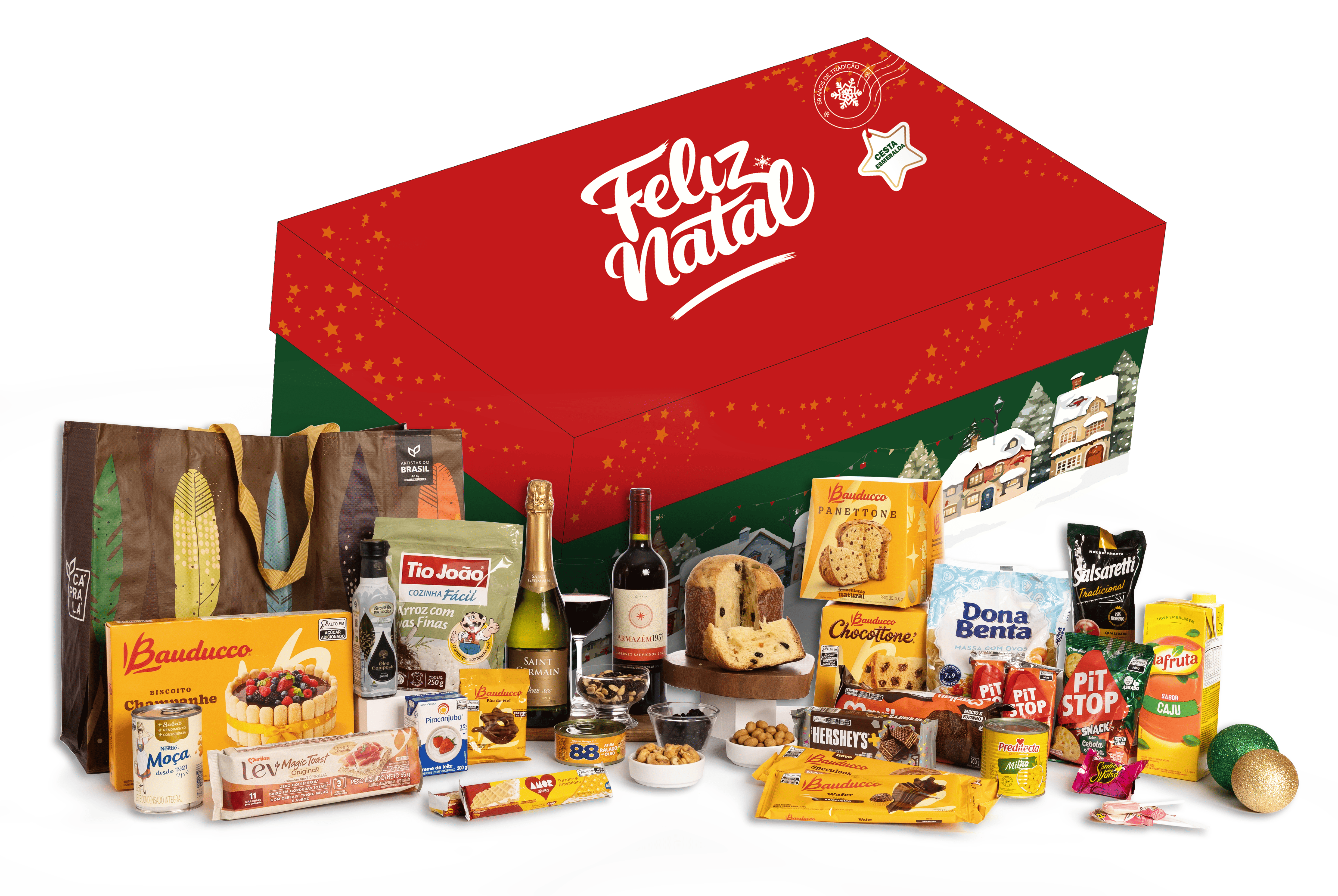 CESTA DE NATAL - KIT ESMERALDA - CALVO