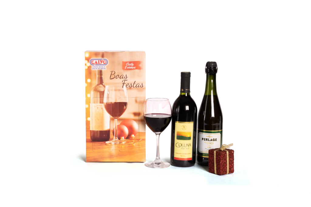 CESTA DE NATAL - MALETA 2 VINHOS - CALVO